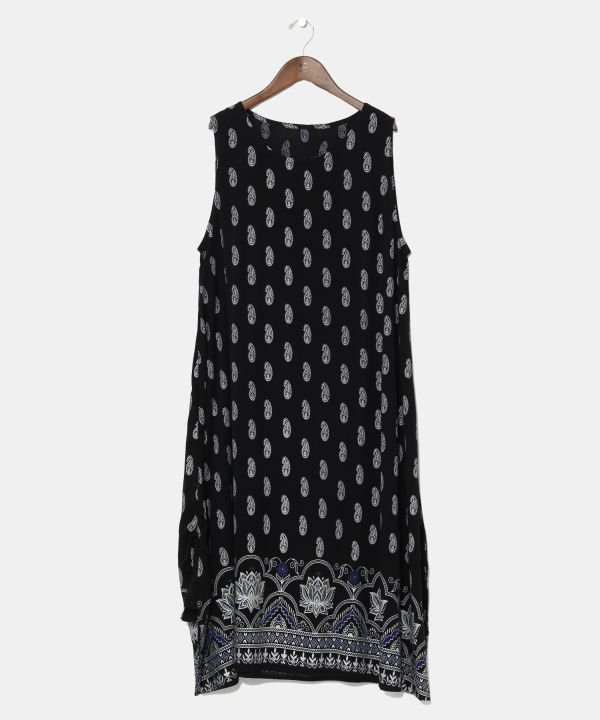 【アミナコレクション/Amina Collection】の【チャイハネ】ヨウエンノースリーブワンピース インテリア・キッズ・メンズ・レディースファッション・服の通販 founy(ファウニー) 　ファッション　Fashion　レディースファッション　Fashion for Women　ワンピース　Dresses　おすすめ　Recommended / Our Picks　インド　Indian Textile　ストリング　String, Drawstring　セットアップ　Set-Up, Coordinated Outfit　プリント　Print, Printed Pattern　モチーフ　Motif, Design Theme　ブラック系その他|ID: prp329100004979397 ipo3291000000037313100