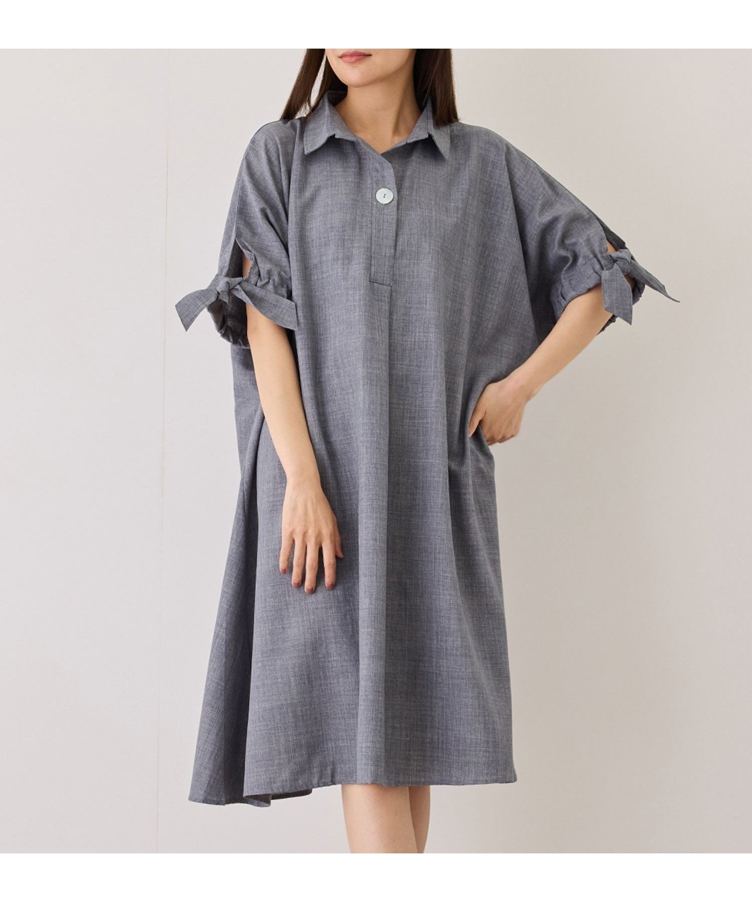 【ジャイロ/JAYRO】の袖リボンワンピース インテリア・キッズ・メンズ・レディースファッション・服の通販 founy(ファウニー) 　ファッション　Fashion　レディースファッション　Fashion for Women　ワンピース　Dresses　春　Spring　サンダル　Sandals, Summer Shoes　シンプル　Simple, Minimal　スキッパー　Skipper, Open Collar　スニーカー　Sneakers, Trainers　タンク　Tank Top, Sleeveless Top　ターコイズ　Turquoise, Blue-Green　フラット　Flat, Flat Shoes　ポケット　Pocket, Pocket Detail　リボン　Ribbon, Bow　リラックス　Relax, Relaxed Fit　S/S・春夏　SS, Spring/Summer, Warm Season　おすすめ　Recommended / Our Picks　夏　Summer　グレー(07)|ID: prp329100004979404 ipo3291000000037313132