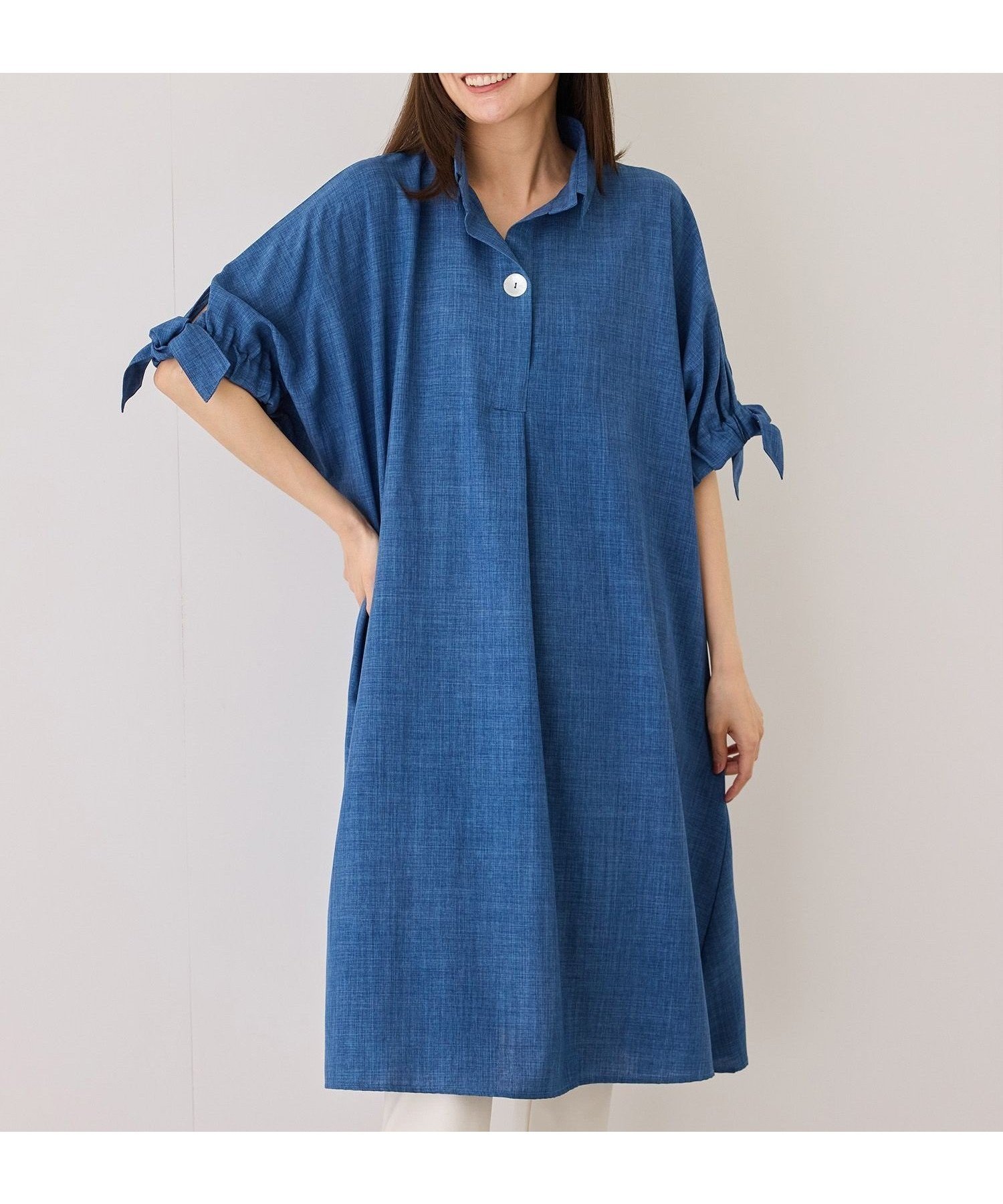 【ジャイロ/JAYRO】の袖リボンワンピース インテリア・キッズ・メンズ・レディースファッション・服の通販 founy(ファウニー) 　ファッション　Fashion　レディースファッション　Fashion for Women　ワンピース　Dresses　春　Spring　サンダル　Sandals, Summer Shoes　シンプル　Simple, Minimal　スキッパー　Skipper, Open Collar　スニーカー　Sneakers, Trainers　タンク　Tank Top, Sleeveless Top　ターコイズ　Turquoise, Blue-Green　フラット　Flat, Flat Shoes　ポケット　Pocket, Pocket Detail　リボン　Ribbon, Bow　リラックス　Relax, Relaxed Fit　S/S・春夏　SS, Spring/Summer, Warm Season　おすすめ　Recommended / Our Picks　夏　Summer　ブルー系(46)|ID: prp329100004979404 ipo3291000000037313136