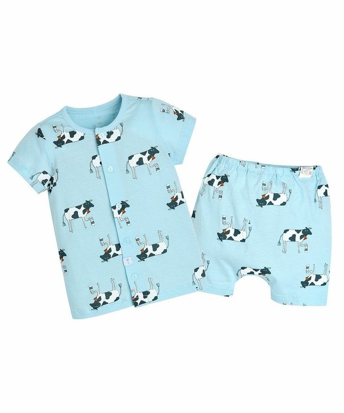 【モイモルン/moimoln / KIDS】のウシモチーフ半袖トップス パンツ インテリア・キッズ・メンズ・レディースファッション・服の通販 founy(ファウニー) https://founy.com/ ファッション Fashion キッズファッション Fashion for Kids トップス・カットソー Cut & Sew Tops ボトムス Bottoms アンダー Underwear Essentials シンプル Simple, Minimal モチーフ Motif, Design Theme 人気 Popular, Best Seller 半袖 Short Sleeve, Half Sleeve |ID: prp329100004979423 ipo3291000000037313278