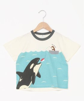 【シ シュ ノン/Si Shu Non / KIDS】のSKAPE/フィッシングTシャツ 大人の最旬トレンドファッション＆コーディネート founy(ファウニー) ファッション Fashion キッズファッション Fashion for Kids ショート Short, Short Length デニム Denim, Jeans Material プリント Print, Printed Pattern 半袖 Short Sleeve, Half Sleeve 吸水 Absorbent, Quick-Dry 夏 Summer |ID:prp329100004979465