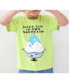 【シ シュ ノン/Si Shu Non / KIDS】のSKAPE/カキゴオリヤマTシャツ 大人の最旬トレンドファッション＆コーディネート founy(ファウニー) ファッション Fashion キッズファッション Fashion for Kids アウトドア Outdoor Clothing グラフィック Graphic, Graphic Design ショート Short, Short Length デニム Denim, Jeans Material 吸水 Absorbent, Quick-Dry 夏 Summer |ID:prp329100004979469