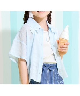 【ナルミヤ オンライン/NARUMIYA ONELINE / KIDS】のシアーシャツ・テレコタンクトップ セット 大人の最旬トレンドファッション＆コーディネート founy(ファウニー) ファッション Fashion キッズファッション Fashion for Kids シアー Sheer, See-Through タンク Tank Top, Sleeveless Top テレコ Ribbed, Rib Stitch デニム Denim, Jeans Material リボン Ribbon, Bow |ID:prp329100004979481