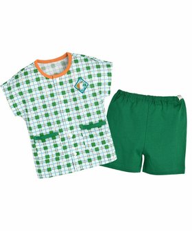 【モイモルン/moimoln / KIDS】のスクエア半袖トップス パンツ 大人の最旬トレンドファッション＆コーディネート founy(ファウニー) ファッション Fashion キッズファッション Fashion for Kids トップス・カットソー Cut & Sew Tops ボトムス Bottoms オレンジ Orange シンプル Simple, Minimal スクエア Square, Square Shape チェック Check, Plaid, Tartan ポケット Pocket, Pocket Detail 人気 Popular, Best Seller 半袖 Short Sleeve, Half Sleeve |ID:prp329100004979549