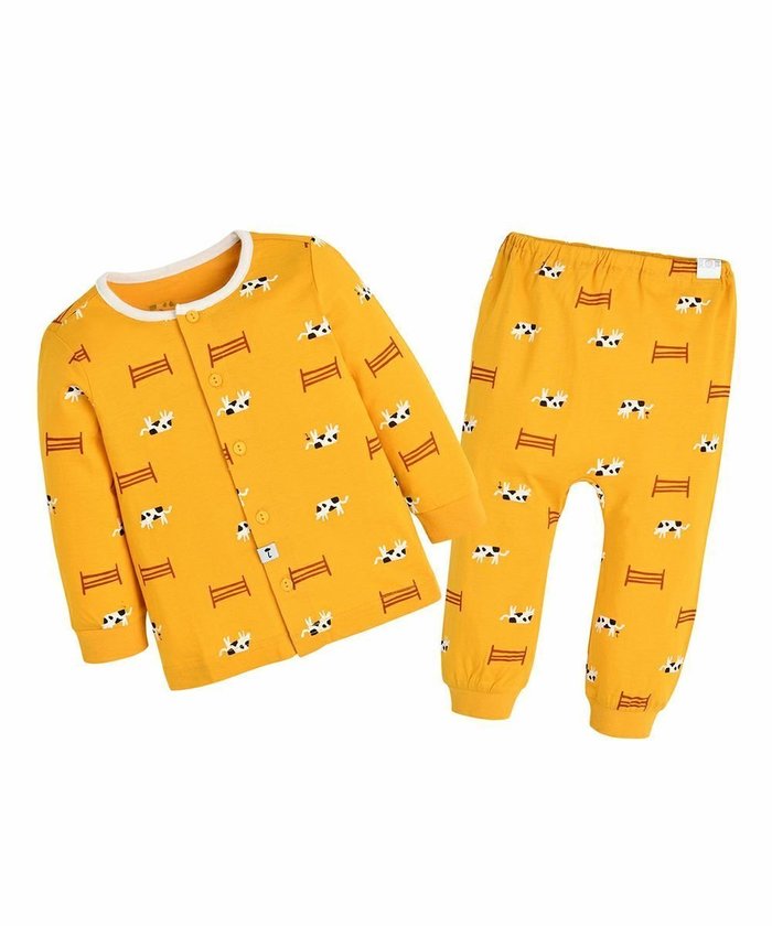【モイモルン/moimoln / KIDS】のウシモチーフ長袖トップス パンツ インテリア・キッズ・メンズ・レディースファッション・服の通販 founy(ファウニー) https://founy.com/ ファッション Fashion キッズファッション Fashion for Kids トップス・カットソー Cut & Sew Tops ボトムス Bottoms シンプル Simple, Minimal モチーフ Motif, Design Theme 人気 Popular, Best Seller 長袖 Long Sleeve, Full Sleeve |ID: prp329100004979550 ipo3291000000037313587