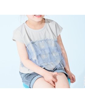 【デビロック/devirock / KIDS】の【ひやシャリ】接触冷感 えらべるチュールデザイン フレンチスリーブ 26SS 大人の最旬トレンドファッション＆コーディネート founy(ファウニー) ファッション Fashion キッズファッション Fashion for Kids ガーリー Girly, Feminine Style スリーブ Sleeve, Long Sleeve / Short Sleeve フリル Frill, Ruffle フレンチ French, French Style 半袖 Short Sleeve, Half Sleeve 夏 Summer 2026年 2026 2026春夏・S/S Spring/Summer 2026 SS26 |ID:prp329100004979622