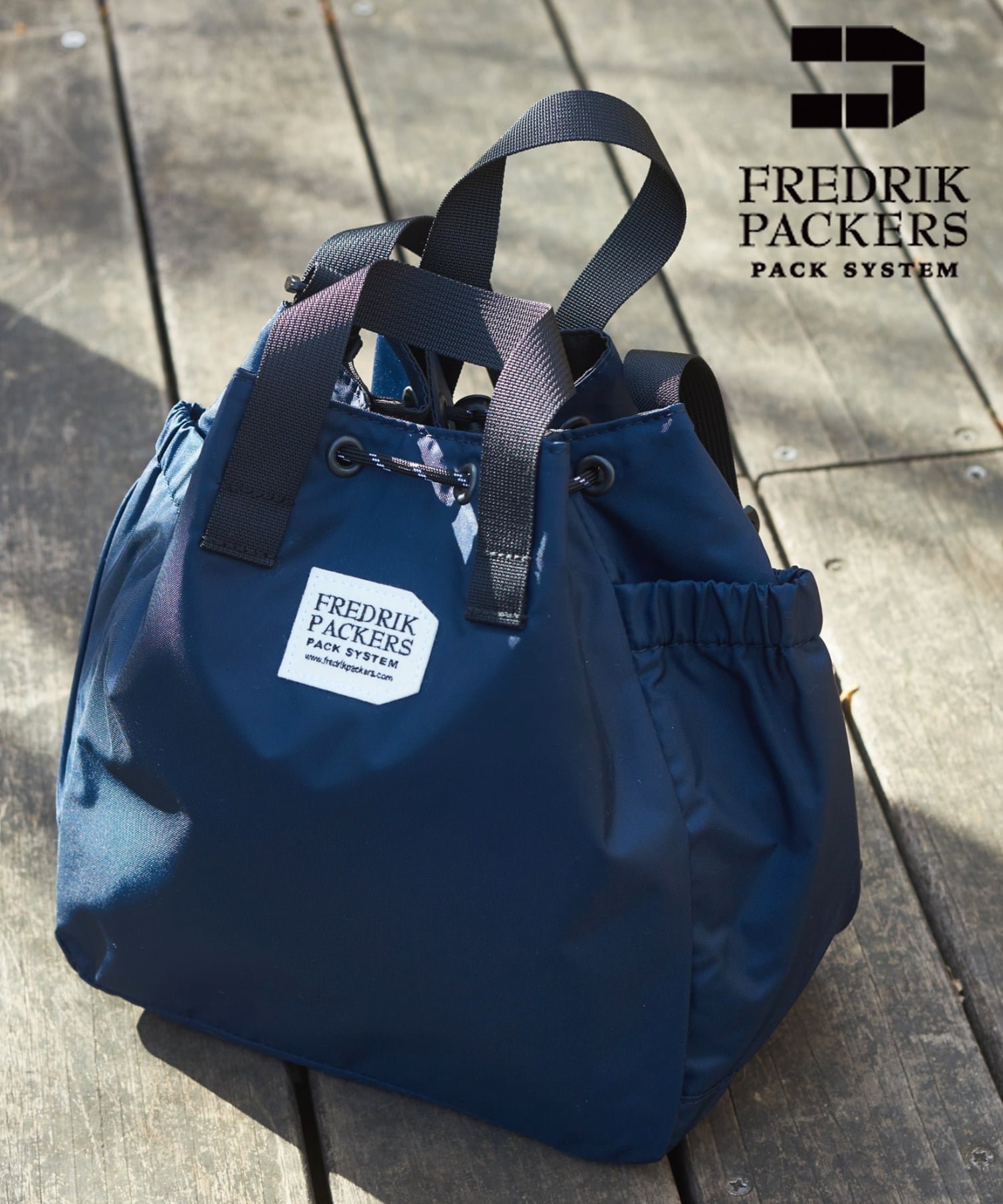 【セットアップセブン/SETUP7】のFREDRIK PACKERS/BLOOM SHOULDER NYLON 巾着ナイロンショルダーバッグ トート 2way インテリア・キッズ・メンズ・レディースファッション・服の通販 founy(ファウニー) 　ファッション　Fashion　レディースファッション　Fashion for Women　バッグ　Bags　アウトドア　Outdoor Clothing　巾着　Drawstring Bag, Kinchaku　軽量　Lightweight, Ultra Light　ショルダー　Shoulder, Shoulder Strap　シンプル　Simple, Minimal　フォルム　Silhouette, Form　ポケット　Pocket, Pocket Detail　別注　Limited Edition, Custom Order　レオパード　Leopard, Animal Print　再入荷　Restock / Back in Stock　NVY|ID: prp329100004979652 ipo3291000000037314162