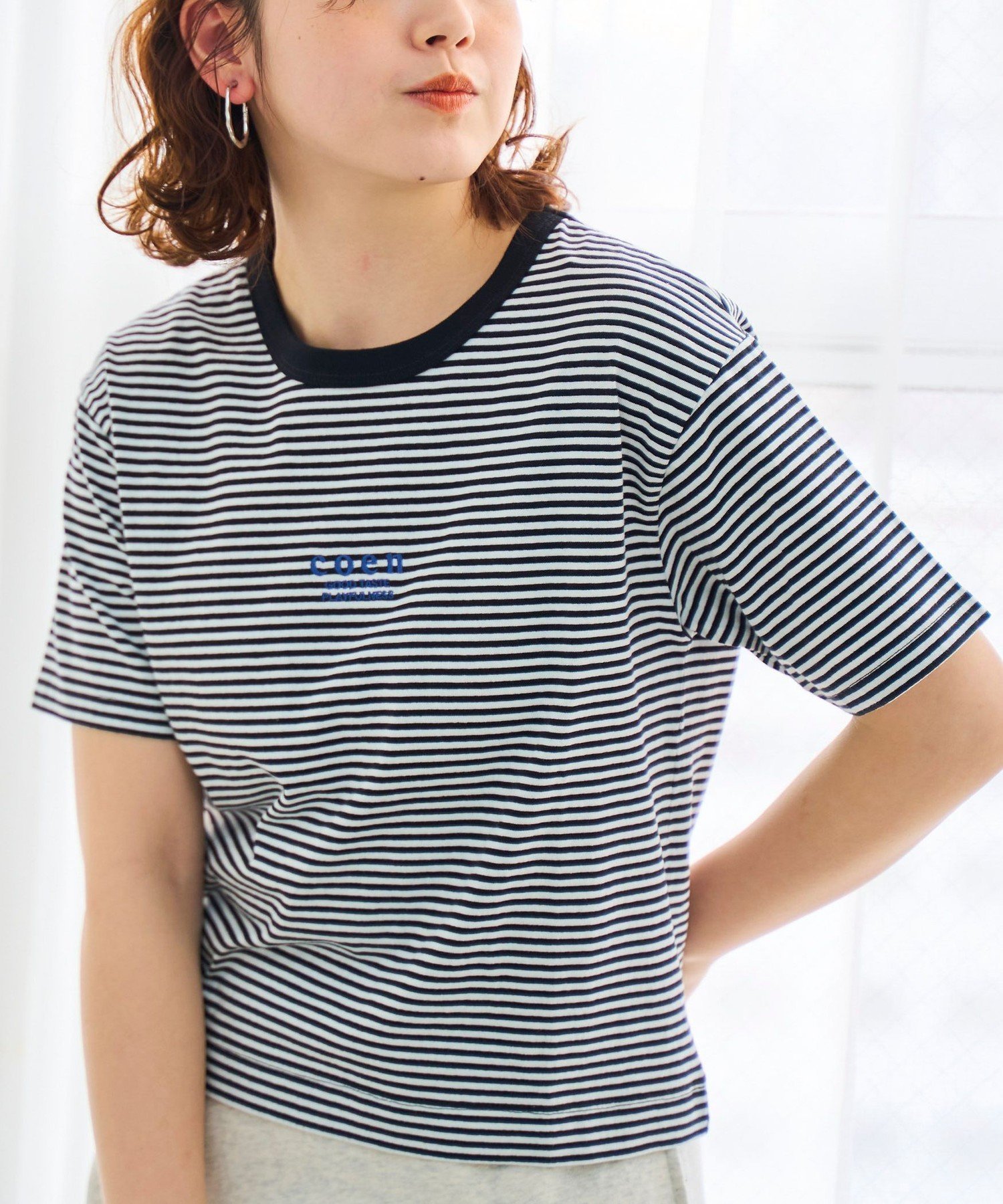 【コーエン/COEN】の【新色登場】coen(コーエン)ロゴ刺繍コンパクトTシャツ インテリア・キッズ・メンズ・レディースファッション・服の通販 founy(ファウニー) 　ファッション　Fashion　レディースファッション　Fashion for Women　トップス・カットソー　Cut & Sew Tops　シャツ・ブラウス・オフィスカジュアル　Elegant Blouses & Button-Ups　ロングTシャツ・Tシャツ　Longline T-Shirts & Tees　インナー　Innerwear　キャップ　Cap, Baseball Cap　キャミワンピース　Cami Dress, Slip Dress　コンパクト　Compact, Small Size　シンプル　Simple, Minimal　ジャケット　Jacket, Outerwear　スウェット / スエット　Sweatshirt, Sweatwear　セットアップ　Set-Up, Coordinated Outfit　バランス　Balance, Style Balance　ビスチェ　Bustier, Corset Top　フレア　Flare, Flared　ベスト　Vest, Waistcoat　ボーダー　Border, Stripe　ワイド　Wide, Wide Fit　エレガント 上品　Elegant　2026年　2026　2026春夏・S/S　Spring/Summer 2026 SS26　その他5|ID: prp329100004979747 ipo3291000000037314960