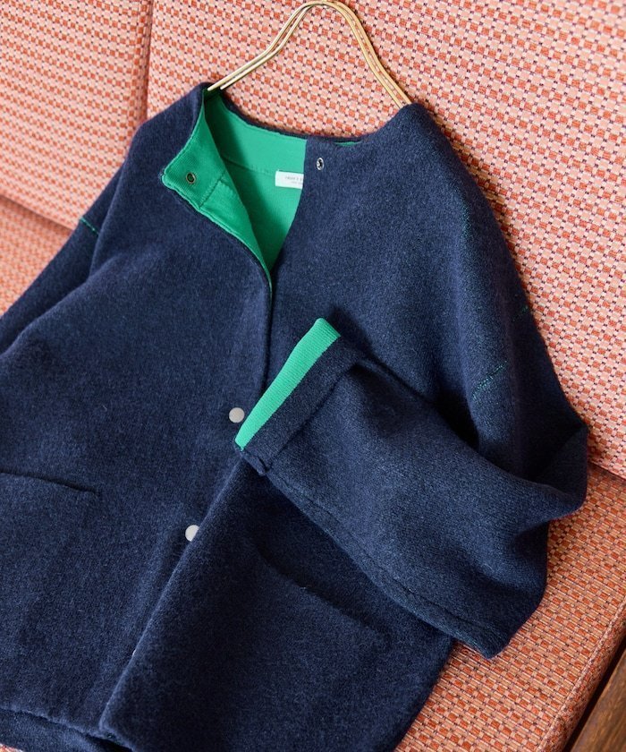 【フリークスストア/FREAK'S STORE】の裏配色 スナップ ニット カーディガン【限定展開】 25AW インテリア・キッズ・メンズ・レディースファッション・服の通販 founy(ファウニー) 　ファッション　Fashion　レディースファッション　Fashion for Women　トップス・カットソー　Cut & Sew Tops　ニット　Knit Tops & Sweaters　カーディガン・羽織り　Layered Style Cardigans　2025年　2025　2025-2026秋冬・A/W　Autumn/Winter 2025–26 AW25–26　冬　Winter / This Winter　オレンジ　Orange　カーディガン　Cardigan, Knitwear　シンプル　Simple, Minimal　ビッグ　Big, Oversized　フロント　Front, Front Design　ポケット　Pocket, Pocket Detail　A/W・秋冬　Autumn/Winter　ネイビー×グリーン|ID: prp329100004979748 ipo3291000000037314968