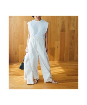 【デミルクス ビームス/Demi-Luxe BEAMS】の【別注】スタイリスト佐藤佳菜子 * SLOANE / リブ クルーネック フレンチスリーブ トップス 大人の最旬トレンドファッション＆コーディネート founy(ファウニー) ファッション Fashion レディースファッション Fashion for Women トップス・カットソー Cut & Sew Tops コラボ Collaboration, Collab スリーブ Sleeve, Long Sleeve / Short Sleeve トリプル Triple, Three Layers 人気 Popular, Best Seller フォルム Silhouette, Form フレンチ French, French Style ベーシック Basic, Essential 別注 Limited Edition, Custom Order ワイド Wide, Wide Fit エレガント 上品 Elegant |ID:prp329100004979758