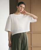 【ビューティ&ユース ユナイテッドアローズ/BEAUTY&YOUTH / UNITED ARROWS】のジャガード クルーネック 6分袖 プルオーバー WHITE|ID: prp329100004979764 ipo3291000000037315052