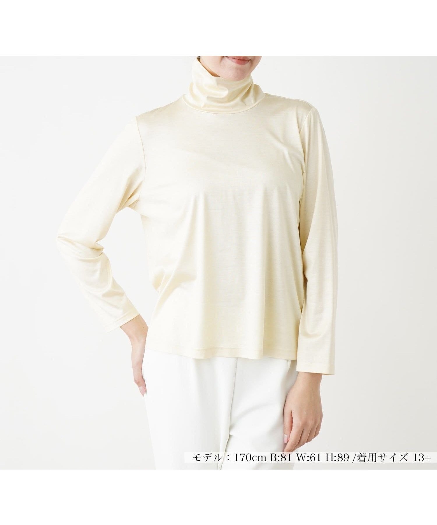 【レリアンプラスハウス/Leilian PLUS HOUSE】の【店頭人気】【ウォッシャブル】ハイネックカットソー インテリア・キッズ・メンズ・レディースファッション・服の通販 founy(ファウニー) 　ファッション　Fashion　レディースファッション　Fashion for Women　トップス・カットソー　Cut & Sew Tops　カットソー・ベーシックTシャツ　Cut-and-Sewn Tops / Stretch Tees & Basics　インナー　Innerwear　ウォッシャブル　Machine Washable　カーディガン　Cardigan, Knitwear　シルク　Silk, 100% Silk　ジャケット　Jacket, Outerwear　フィット　Fit, Slim Fit　ポケット　Pocket, Pocket Detail　人気　Popular, Best Seller　夏　Summer　イエロー|ID: prp329100004979795 ipo3291000000037315252