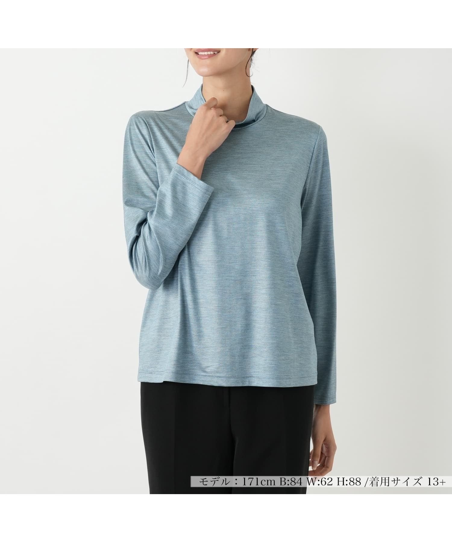 【レリアンプラスハウス/Leilian PLUS HOUSE】の【店舗人気】【ウォッシャブル】ハイネックカットソー インテリア・キッズ・メンズ・レディースファッション・服の通販 founy(ファウニー) 　ファッション　Fashion　レディースファッション　Fashion for Women　トップス・カットソー　Cut & Sew Tops　カットソー・ベーシックTシャツ　Cut-and-Sewn Tops / Stretch Tees & Basics　インナー　Innerwear　ウォッシャブル　Machine Washable　カーディガン　Cardigan, Knitwear　シンプル　Simple, Minimal　ジャケット　Jacket, Outerwear　ポケット　Pocket, Pocket Detail　人気　Popular, Best Seller　無地　Plain, Solid Color　秋　Autumn　長袖　Long Sleeve, Full Sleeve　ロイヤルブルー|ID: prp329100004979802 ipo3291000000037315287
