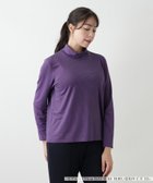 【レリアンプラスハウス/Leilian PLUS HOUSE】の【ウォッシャブル】ミジンコボーダー ハイネックカットソー 大人の最旬トレンドファッション＆コーディネート founy(ファウニー) ファッション Fashion レディースファッション Fashion for Women トップス・カットソー Cut & Sew Tops カットソー・ベーシックTシャツ Cut-and-Sewn Tops / Stretch Tees & Basics ウォッシャブル Machine Washable ボーダー Border, Stripe ポケット Pocket, Pocket Detail 無地 Plain, Solid Color 秋 Autumn 長袖 Long Sleeve, Full Sleeve thumbnail パープル|ID: prp329100004979804 ipo3291000000037315305