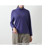 【レリアンプラスハウス/Leilian PLUS HOUSE】の【ウォッシャブル】ミジンコボーダー ハイネックカットソー 大人の最旬トレンドファッション＆コーディネート founy(ファウニー) ファッション Fashion レディースファッション Fashion for Women トップス・カットソー Cut & Sew Tops カットソー・ベーシックTシャツ Cut-and-Sewn Tops / Stretch Tees & Basics ウォッシャブル Machine Washable ボーダー Border, Stripe ポケット Pocket, Pocket Detail 無地 Plain, Solid Color 秋 Autumn 長袖 Long Sleeve, Full Sleeve thumbnail バイオレット|ID: prp329100004979804 ipo3291000000037315306