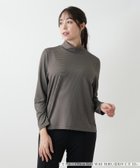 【レリアンプラスハウス/Leilian PLUS HOUSE】の【ウォッシャブル】ミジンコボーダー ハイネックカットソー 大人の最旬トレンドファッション＆コーディネート founy(ファウニー) ファッション Fashion レディースファッション Fashion for Women トップス・カットソー Cut & Sew Tops カットソー・ベーシックTシャツ Cut-and-Sewn Tops / Stretch Tees & Basics ウォッシャブル Machine Washable ボーダー Border, Stripe ポケット Pocket, Pocket Detail 無地 Plain, Solid Color 秋 Autumn 長袖 Long Sleeve, Full Sleeve thumbnail ベージュ|ID: prp329100004979804 ipo3291000000037315307
