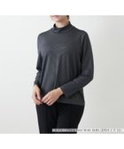 【レリアンプラスハウス/Leilian PLUS HOUSE】の【ウォッシャブル】ミジンコボーダー ハイネックカットソー 大人の最旬トレンドファッション＆コーディネート founy(ファウニー) ファッション Fashion レディースファッション Fashion for Women トップス・カットソー Cut & Sew Tops カットソー・ベーシックTシャツ Cut-and-Sewn Tops / Stretch Tees & Basics ウォッシャブル Machine Washable ボーダー Border, Stripe ポケット Pocket, Pocket Detail 無地 Plain, Solid Color 秋 Autumn 長袖 Long Sleeve, Full Sleeve thumbnail グレー|ID: prp329100004979804 ipo3291000000037315308