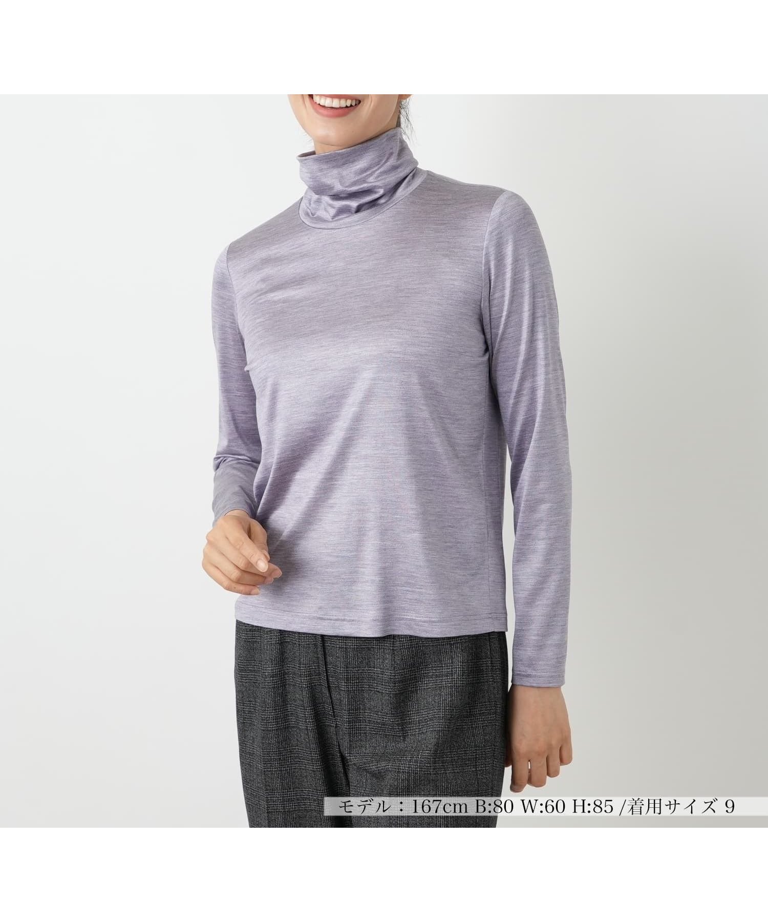 【レリアン/LEILIAN】のシルク混タートルネックカットソー インテリア・キッズ・メンズ・レディースファッション・服の通販 founy(ファウニー) 　ファッション　Fashion　レディースファッション　Fashion for Women　トップス・カットソー　Cut & Sew Tops　カットソー・ベーシックTシャツ　Cut-and-Sewn Tops / Stretch Tees & Basics　タートルネック・ハイネックトップス　Turtlenecks & High-Neck Tops　インナー　Innerwear　ウォッシャブル　Machine Washable　エレガント 上品　Elegant　カットソー　Cut and Sewn Top　シルク　Silk, 100% Silk　ジャケット　Jacket, Outerwear　フィット　Fit, Slim Fit　ポケット　Pocket, Pocket Detail　秋　Autumn　パープル|ID: prp329100004979811 ipo3291000000037315341