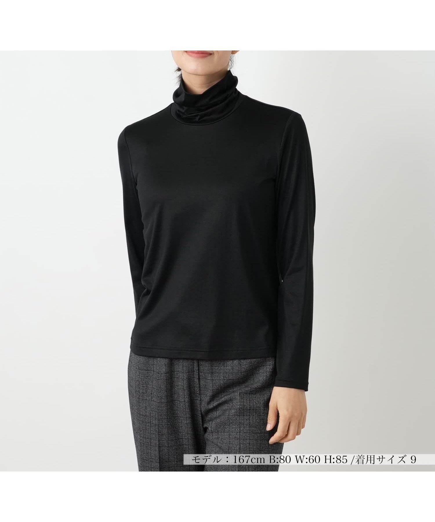【レリアン/LEILIAN】のシルク混タートルネックカットソー インテリア・キッズ・メンズ・レディースファッション・服の通販 founy(ファウニー) 　ファッション　Fashion　レディースファッション　Fashion for Women　トップス・カットソー　Cut & Sew Tops　カットソー・ベーシックTシャツ　Cut-and-Sewn Tops / Stretch Tees & Basics　タートルネック・ハイネックトップス　Turtlenecks & High-Neck Tops　インナー　Innerwear　ウォッシャブル　Machine Washable　エレガント 上品　Elegant　カットソー　Cut and Sewn Top　シルク　Silk, 100% Silk　ジャケット　Jacket, Outerwear　フィット　Fit, Slim Fit　ポケット　Pocket, Pocket Detail　秋　Autumn　ブラック|ID: prp329100004979811 ipo3291000000037315347