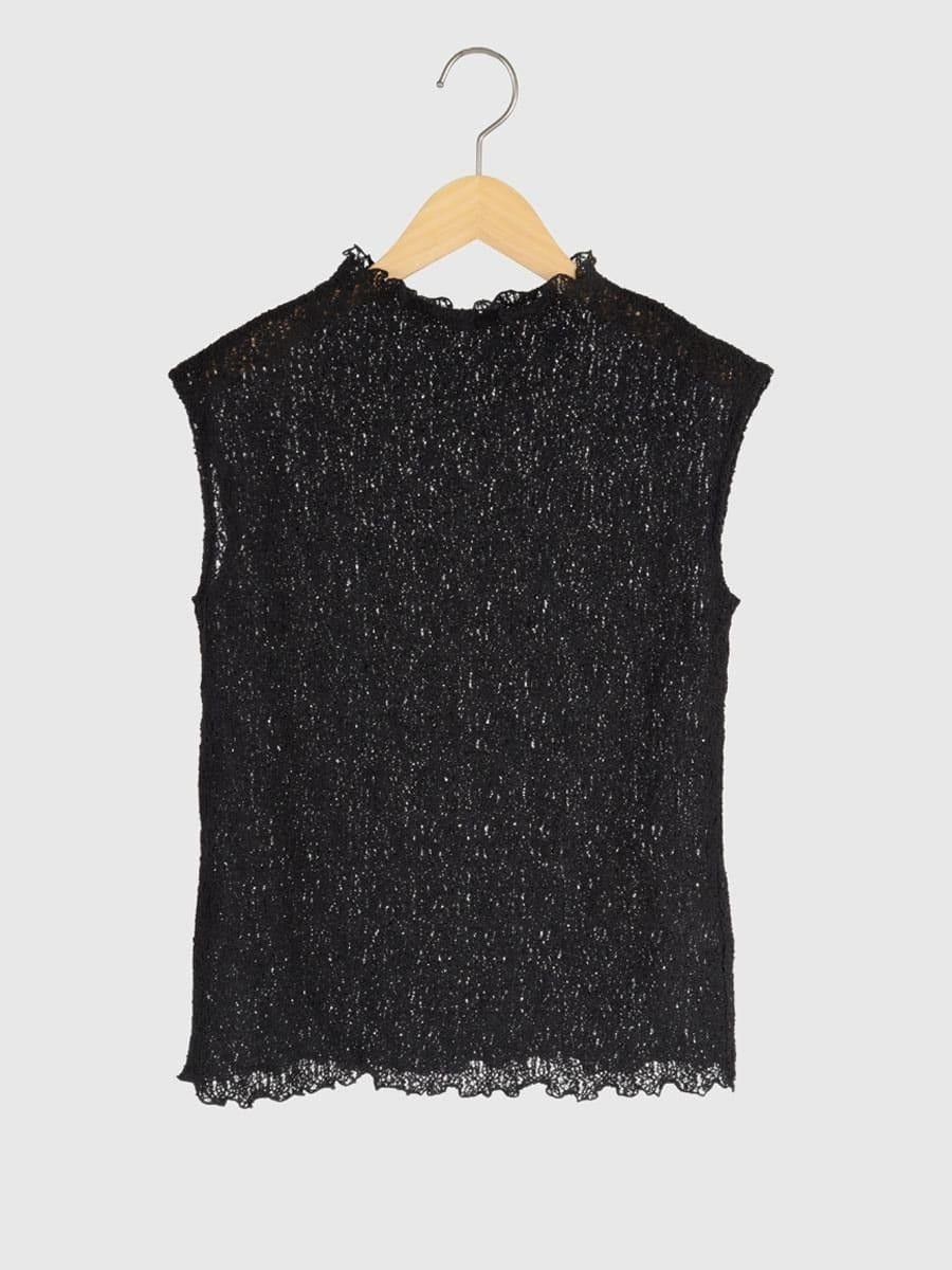 【ヴァン/Vin】のシュリンクニットノースリーブトップス インテリア・キッズ・メンズ・レディースファッション・服の通販 founy(ファウニー) 　ファッション　Fashion　レディースファッション　Fashion for Women　トップス・カットソー　Cut & Sew Tops　ニット　Knit Tops & Sweaters　キャミソール&ノースリーブ　Camisoles & Sleeveless Tops　おすすめ　Recommended / Our Picks　シンプル　Simple, Minimal　ノースリーブ　Sleeveless, No-Sleeve　ブラック|ID: prp329100004979822 ipo3291000000037315393