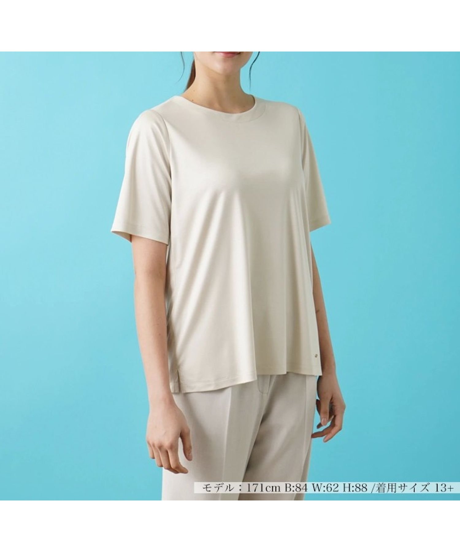 【レリアンプラスハウス/Leilian PLUS HOUSE】のシルク100%半袖カットソー インテリア・キッズ・メンズ・レディースファッション・服の通販 founy(ファウニー) 　ファッション　Fashion　レディースファッション　Fashion for Women　トップス・カットソー　Cut & Sew Tops　カットソー・ベーシックTシャツ　Cut-and-Sewn Tops / Stretch Tees & Basics　インナー　Innerwear　ウォッシャブル　Machine Washable　カットソー　Cut and Sewn Top　シルク　Silk, 100% Silk　シンプル　Simple, Minimal　ジャケット　Jacket, Outerwear　フィット　Fit, Slim Fit　プレーン　Plain, Simple　ポケット　Pocket, Pocket Detail　リラックス　Relax, Relaxed Fit　ループ　Loop, Loop Knit　エレガント 上品　Elegant　半袖　Short Sleeve, Half Sleeve　夏　Summer　ベージュ|ID: prp329100004979830 ipo3291000000037315426