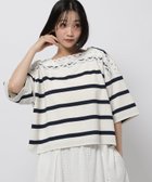 【ニコアンド/niko and】のバテンレース2WAY Tシャツ 大人の最旬トレンドファッション＆コーディネート founy(ファウニー) ファッション Fashion レディースファッション Fashion for Women トップス・カットソー Cut & Sew Tops シャツ・ブラウス・オフィスカジュアル Elegant Blouses & Button-Ups ロングTシャツ・Tシャツ Longline T-Shirts & Tees おすすめ Recommended / Our Picks サンダル Sandals, Summer Shoes ドッキング Docking, Mixed Material ボーダー Border, Stripe リラックス Relax, Relaxed Fit レース Lace, Lace Fabric ロング Long, Long-Length ワイド Wide, Wide Fit 夏 Summer thumbnail オフボーダー|ID: prp329100004979844 ipo3291000000037315486