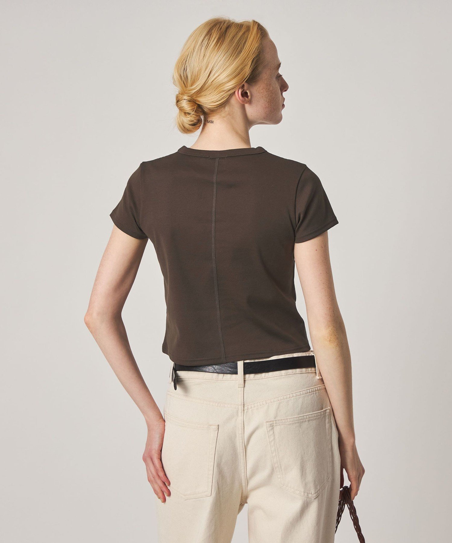 【ビューティ&ユース ユナイテッドアローズ/BEAUTY&YOUTH / UNITED ARROWS】のSteven Alan コットン フライス Tシャツ インテリア・キッズ・メンズ・レディースファッション・服の通販 founy(ファウニー) 　ファッション　Fashion　レディースファッション　Fashion for Women　トップス・カットソー　Cut & Sew Tops　シャツ・ブラウス・オフィスカジュアル　Elegant Blouses & Button-Ups　ロングTシャツ・Tシャツ　Longline T-Shirts & Tees　おすすめ　Recommended / Our Picks　アメリカン　American Style　コンパクト　Compact, Small Size　シンプル　Simple, Minimal　ニューヨーク　New York, NYC Style　DK.BROWN|ID: prp329100004979848 ipo3291000000037315503