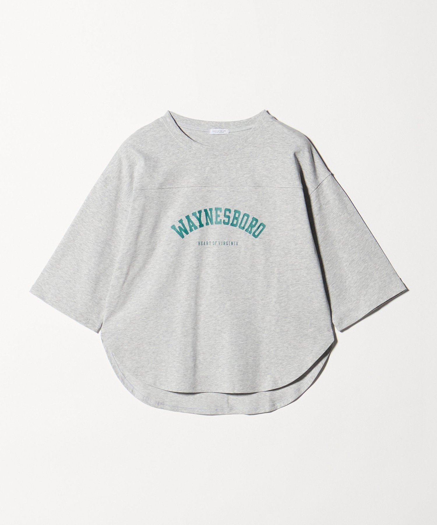 【ユナイテッドアローズ/UNITED ARROWS】のプリント フットボールT 7分袖 A DAY IN THE LIFE インテリア・キッズ・メンズ・レディースファッション・服の通販 founy(ファウニー) 　ファッション　Fashion　レディースファッション　Fashion for Women　トップス・カットソー　Cut & Sew Tops　スラックス　Slacks, Dress Pants　トレンド　Trend, Trending Now　定番　Standard, Basic Item　バランス　Balance, Style Balance　プリント　Print, Printed Pattern　無地　Plain, Solid Color　ヨーク　Yoke, Yoke Design　ワイド　Wide, Wide Fit　アウトレット　Outlet / Clearance　ビジネス 仕事 通勤　Business / Work / Commuting　MD.GRAY|ID: prp329100004979858 ipo3291000000037315544