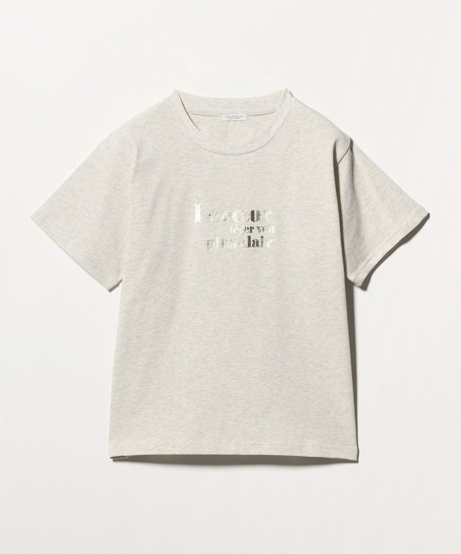 【ユナイテッドアローズ/UNITED ARROWS】のハクプリント ショートスリーブTシャツ A DAY IN THE LIFE インテリア・キッズ・メンズ・レディースファッション・服の通販 founy(ファウニー) 　ファッション　Fashion　レディースファッション　Fashion for Women　トップス・カットソー　Cut & Sew Tops　シャツ・ブラウス・オフィスカジュアル　Elegant Blouses & Button-Ups　ロングTシャツ・Tシャツ　Longline T-Shirts & Tees　インナー　Innerwear　コンパクト　Compact, Small Size　ショート　Short, Short Length　ジャケット　Jacket, Outerwear　スラックス　Slacks, Dress Pants　スリーブ　Sleeve, Long Sleeve / Short Sleeve　トレンド　Trend, Trending Now　バランス　Balance, Style Balance　フェミニン　Feminine, Girly　プリント　Print, Printed Pattern　プリーツ　Pleats, Pleated　ベーシック　Basic, Essential　メタリック　Metallic, Shiny Finish　リラックス　Relax, Relaxed Fit　ロング　Long, Long-Length　アウトレット　Outlet / Clearance　ビジネス 仕事 通勤　Business / Work / Commuting　NATURAL|ID: prp329100004979867 ipo3291000000037315595
