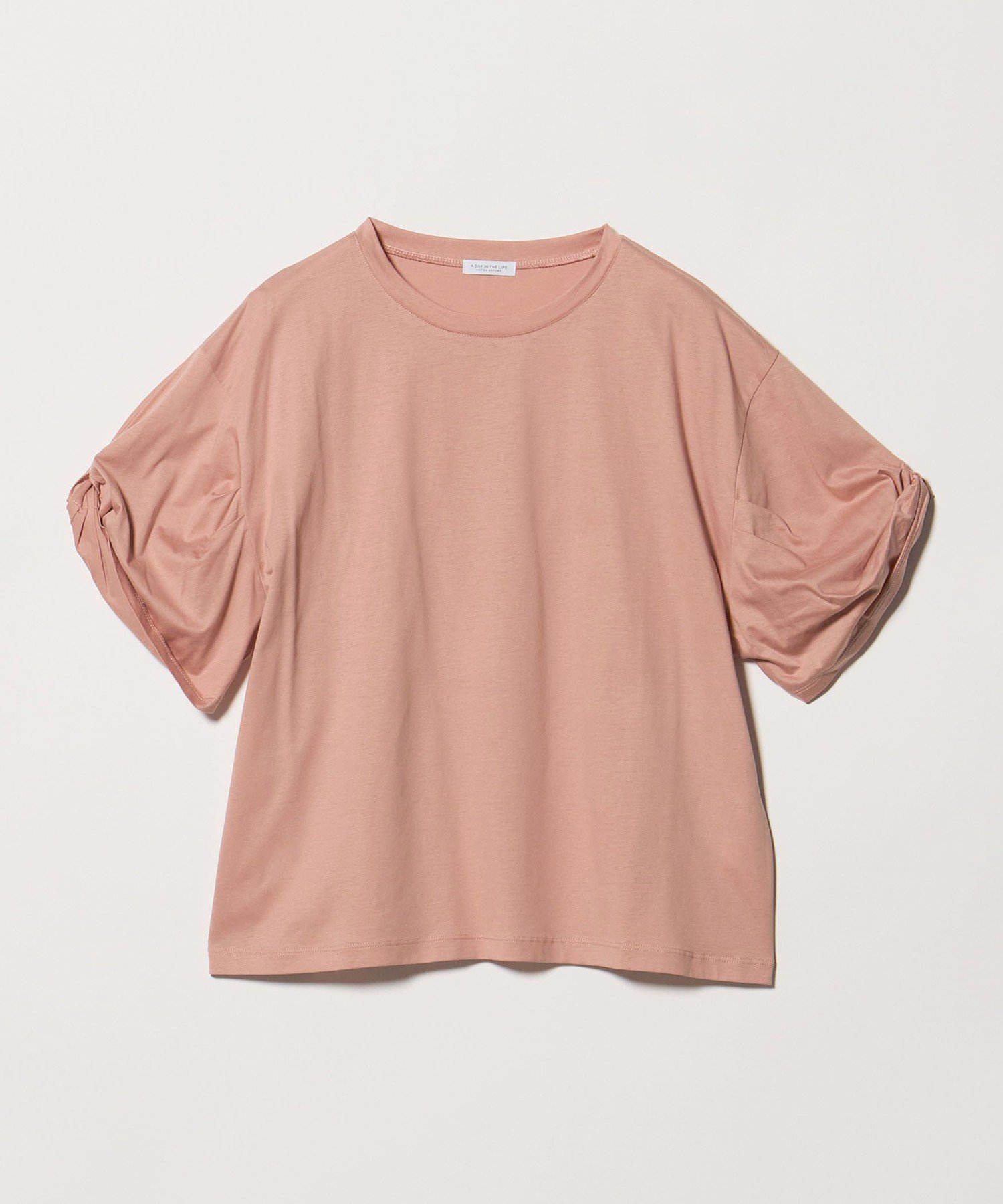 【ユナイテッドアローズ/UNITED ARROWS】のシルケット ツイストスリーブ カットソー A DAY IN THE LIFE インテリア・キッズ・メンズ・レディースファッション・服の通販 founy(ファウニー) 　ファッション　Fashion　レディースファッション　Fashion for Women　トップス・カットソー　Cut & Sew Tops　カットソー・ベーシックTシャツ　Cut-and-Sewn Tops / Stretch Tees & Basics　カットソー　Cut and Sewn Top　シルケット　Silket, Silky Cotton　シンプル　Simple, Minimal　ストライプ　Stripe, Striped Pattern　スリーブ　Sleeve, Long Sleeve / Short Sleeve　ツイスト　Tweed, Tweed Fabric　トレンド　Trend, Trending Now　定番　Standard, Basic Item　なめらか　Smooth, Silky Texture　人気　Popular, Best Seller　バランス　Balance, Style Balance　ボーダー　Border, Stripe　ワイド　Wide, Wide Fit　アウトレット　Outlet / Clearance　おすすめ　Recommended / Our Picks　夏　Summer　ビジネス 仕事 通勤　Business / Work / Commuting　PINK|ID: prp329100004979872 ipo3291000000037315620