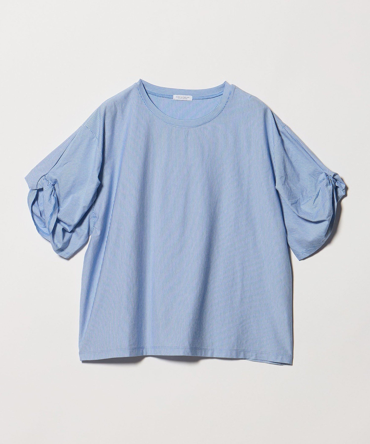 【ユナイテッドアローズ/UNITED ARROWS】のシルケット ツイストスリーブ カットソー A DAY IN THE LIFE インテリア・キッズ・メンズ・レディースファッション・服の通販 founy(ファウニー) 　ファッション　Fashion　レディースファッション　Fashion for Women　トップス・カットソー　Cut & Sew Tops　カットソー・ベーシックTシャツ　Cut-and-Sewn Tops / Stretch Tees & Basics　カットソー　Cut and Sewn Top　シルケット　Silket, Silky Cotton　シンプル　Simple, Minimal　ストライプ　Stripe, Striped Pattern　スリーブ　Sleeve, Long Sleeve / Short Sleeve　ツイスト　Tweed, Tweed Fabric　トレンド　Trend, Trending Now　定番　Standard, Basic Item　なめらか　Smooth, Silky Texture　人気　Popular, Best Seller　バランス　Balance, Style Balance　ボーダー　Border, Stripe　ワイド　Wide, Wide Fit　アウトレット　Outlet / Clearance　おすすめ　Recommended / Our Picks　夏　Summer　ビジネス 仕事 通勤　Business / Work / Commuting　その他1|ID: prp329100004979872 ipo3291000000037315621