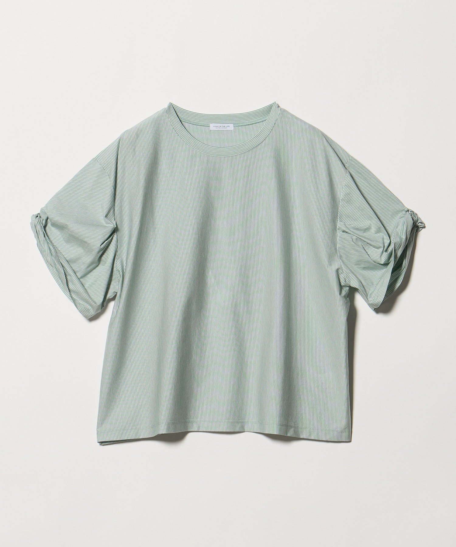 【ユナイテッドアローズ/UNITED ARROWS】のシルケット ツイストスリーブ カットソー A DAY IN THE LIFE インテリア・キッズ・メンズ・レディースファッション・服の通販 founy(ファウニー) 　ファッション　Fashion　レディースファッション　Fashion for Women　トップス・カットソー　Cut & Sew Tops　カットソー・ベーシックTシャツ　Cut-and-Sewn Tops / Stretch Tees & Basics　カットソー　Cut and Sewn Top　シルケット　Silket, Silky Cotton　シンプル　Simple, Minimal　ストライプ　Stripe, Striped Pattern　スリーブ　Sleeve, Long Sleeve / Short Sleeve　ツイスト　Tweed, Tweed Fabric　トレンド　Trend, Trending Now　定番　Standard, Basic Item　なめらか　Smooth, Silky Texture　人気　Popular, Best Seller　バランス　Balance, Style Balance　ボーダー　Border, Stripe　ワイド　Wide, Wide Fit　アウトレット　Outlet / Clearance　おすすめ　Recommended / Our Picks　夏　Summer　ビジネス 仕事 通勤　Business / Work / Commuting　その他2|ID: prp329100004979872 ipo3291000000037315622