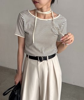 【カプリシューレマージュ/CAPRICIEUX LEMAGE】の【前後2WAY】アシメレイヤードボーダーT 大人の最旬トレンドファッション＆コーディネート founy(ファウニー) ファッション Fashion レディースファッション Fashion for Women アシンメトリー Asymmetrical Style インナー Innerwear カーディガン Cardigan, Knitwear コンパクト Compact, Small Size ジャケット Jacket, Outerwear スラックス Slacks, Dress Pants デニム Denim, Jeans Material パターン Pattern, Design Print ボーダー Border, Stripe リボン Ribbon, Bow |ID:prp329100004979875