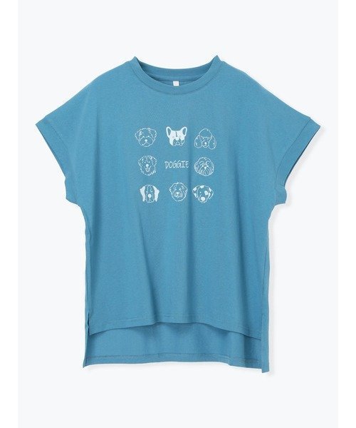 【ルディックパーク/LUDIC PARK】のドックイラストTシャツ インテリア・キッズ・メンズ・レディースファッション・服の通販 founy(ファウニー) 　ファッション　Fashion　レディースファッション　Fashion for Women　トップス・カットソー　Cut & Sew Tops　シャツ・ブラウス・オフィスカジュアル　Elegant Blouses & Button-Ups　ロングTシャツ・Tシャツ　Longline T-Shirts & Tees　おすすめ　Recommended / Our Picks　イラスト　Illustration　デニム　Denim, Jeans Material　犬　Dog　サックス|ID: prp329100004979877 ipo3291000000037315647