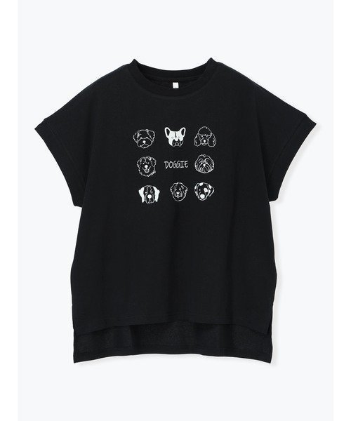 【ルディックパーク/LUDIC PARK】のドックイラストTシャツ インテリア・キッズ・メンズ・レディースファッション・服の通販 founy(ファウニー) 　ファッション　Fashion　レディースファッション　Fashion for Women　トップス・カットソー　Cut & Sew Tops　シャツ・ブラウス・オフィスカジュアル　Elegant Blouses & Button-Ups　ロングTシャツ・Tシャツ　Longline T-Shirts & Tees　おすすめ　Recommended / Our Picks　イラスト　Illustration　デニム　Denim, Jeans Material　犬　Dog　黒|ID: prp329100004979877 ipo3291000000037315648