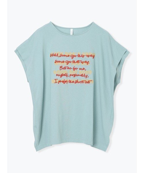 【ルディックパーク/LUDIC PARK】のレイヤーメッセージTシャツ インテリア・キッズ・メンズ・レディースファッション・服の通販 founy(ファウニー) 　ファッション　Fashion　レディースファッション　Fashion for Women　トップス・カットソー　Cut & Sew Tops　シャツ・ブラウス・オフィスカジュアル　Elegant Blouses & Button-Ups　ロングTシャツ・Tシャツ　Longline T-Shirts & Tees　おすすめ　Recommended / Our Picks　キャミソール　Camisole, Spaghetti Strap Top　デニム　Denim, Jeans Material　プリント　Print, Printed Pattern　黄緑|ID: prp329100004979879 ipo3291000000037315656