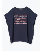【ルディックパーク/LUDIC PARK】のレイヤーメッセージTシャツ 大人の最旬トレンドファッション＆コーディネート founy(ファウニー) ファッション Fashion レディースファッション Fashion for Women トップス・カットソー Cut & Sew Tops シャツ・ブラウス・オフィスカジュアル Elegant Blouses & Button-Ups ロングTシャツ・Tシャツ Longline T-Shirts & Tees おすすめ Recommended / Our Picks キャミソール Camisole, Spaghetti Strap Top デニム Denim, Jeans Material プリント Print, Printed Pattern thumbnail 紺|ID: prp329100004979879 ipo3291000000037315657