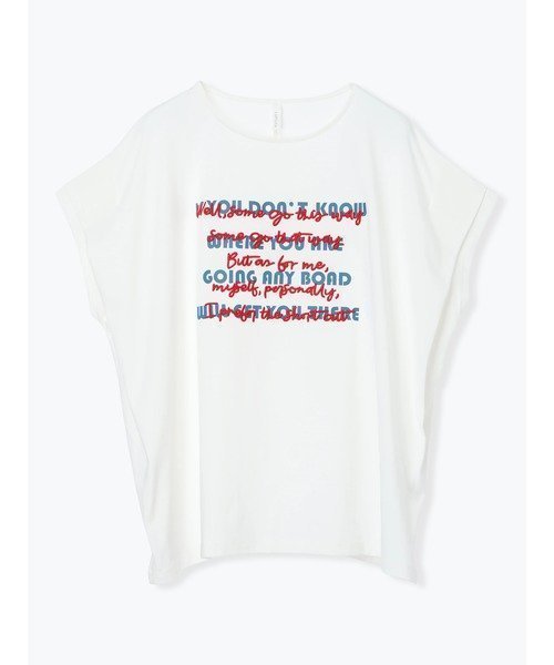 【ルディックパーク/LUDIC PARK】のレイヤーメッセージTシャツ インテリア・キッズ・メンズ・レディースファッション・服の通販 founy(ファウニー) 　ファッション　Fashion　レディースファッション　Fashion for Women　トップス・カットソー　Cut & Sew Tops　シャツ・ブラウス・オフィスカジュアル　Elegant Blouses & Button-Ups　ロングTシャツ・Tシャツ　Longline T-Shirts & Tees　おすすめ　Recommended / Our Picks　キャミソール　Camisole, Spaghetti Strap Top　デニム　Denim, Jeans Material　プリント　Print, Printed Pattern　オフホワイト|ID: prp329100004979879 ipo3291000000037315658