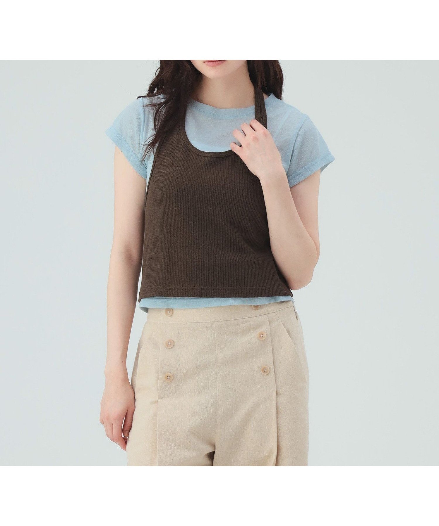 【ビームス ハート/BEAMS HEART】のホルターネック タンクトップ * シアー Tシャツ(セットアイテム) 26SS 着回し 重ね着 大人の最旬トレンドファッション＆コーディネート founy(ファウニー) 　ファッション　Fashion　レディースファッション　Fashion for Women　トップス・カットソー　Cut & Sew Tops　シャツ・ブラウス・オフィスカジュアル　Elegant Blouses & Button-Ups　ロングTシャツ・Tシャツ　Longline T-Shirts & Tees　2026年　2026　2026春夏・S/S　Spring/Summer 2026 SS26　コンパクト　Compact, Small Size　シアー　Sheer, See-Through　タンク　Tank Top, Sleeveless Top　デニム　Denim, Jeans Material　トレンド　Trend, Trending Now　リボン　Ribbon, Bow　半袖　Short Sleeve, Half Sleeve　夏　Summer　 other-1|ID: prp329100004979886 ipo3291000000037315682