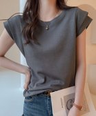 【セゾンドパピヨン/SAISON DE PAPILLON】のクルーネックダブルショルダーT シャツ. 大人の最旬トレンドファッション＆コーディネート founy(ファウニー) ファッション Fashion レディースファッション Fashion for Women トップス・カットソー Cut & Sew Tops シャツ・ブラウス・オフィスカジュアル Elegant Blouses & Button-Ups ショルダー Shoulder, Shoulder Strap シンプル Simple, Minimal ダブル Double, Double-Breasted デニム Denim, Jeans Material フレア Flare, Flared thumbnail チャコール|ID: prp329100004979893 ipo3291000000037315713