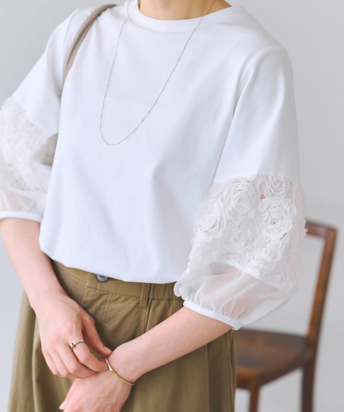 【ビアズリー/BEARDSLEY】の袖チュールキリカエプルオーバー インテリア・キッズ・メンズ・レディースファッション・服の通販 founy(ファウニー) https://founy.com/ ファッション Fashion レディースファッション Fashion for Women トップス・カットソー Cut & Sew Tops カジュアルプルオーバー・ニットトップス Pullovers & Knit Tops / Casual Pullovers シアー Sheer, See-Through シンプル Simple, Minimal チュール Tulip, Tulip Motif フリル Frill, Ruffle モチーフ Motif, Design Theme レース Lace, Lace Fabric 再入荷 Restock / Back in Stock |ID: prp329100004979897 ipo3291000000037315729