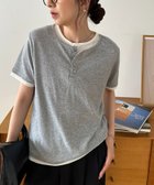 【ディスコート/Discoat】のヘンリー配色半袖プルオーバー ライトグレー|ID: prp329100004979899 ipo3291000000037315736