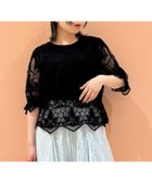 【アクシーズファム/axes femme】のチュール刺繍レース切替プルオーバー 黒|ID: prp329100004979906 ipo3291000000037315761