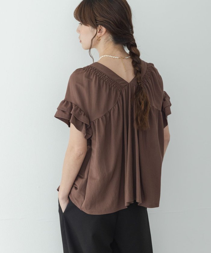 【サニーレーベル/Sonny Label / URBAN RESEARCH】のシャーリングフリルスリーブプルオーバー インテリア・キッズ・メンズ・レディースファッション・服の通販 founy(ファウニー) https://founy.com/ ファッション Fashion レディースファッション Fashion for Women トップス・カットソー Cut & Sew Tops カジュアルプルオーバー・ニットトップス Pullovers & Knit Tops / Casual Pullovers 洗える Machine Washable シャーリング Shirring, Ruched デコルテ Décolleté, Neckline フリル Frill, Ruffle フロント Front, Front Design リラックス Relax, Relaxed Fit S/S・春夏 SS, Spring/Summer, Warm Season おすすめ Recommended / Our Picks 夏 Summer 2026年 2026 2026春夏・S/S Spring/Summer 2026 SS26 |ID: prp329100004979922 ipo3291000000037315821