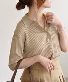 【シップス/SHIPS】のquaranciel 手洗い可能 シアー ラメ ポロ リブ ニット プルオーバー ベージュ|ID: prp329100004979929 ipo3291000000037315859
