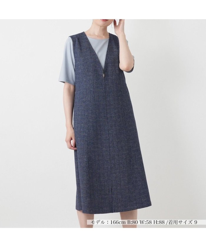 【レリアン/LEILIAN】のVネックジャンパースカート【Leilian WHITE LABEL】 インテリア・キッズ・メンズ・レディースファッション・服の通販 founy(ファウニー) https://founy.com/ ファッション Fashion レディースファッション Fashion for Women スカート Skirts インナー Innerwear ストレッチ Stretch, Stretchy Fabric トレンド Trend, Trending Now フレア Flare, Flared フロント Front, Front Design ベーシック Basic, Essential ポケット Pocket, Pocket Detail リラックス Relax, Relaxed Fit 夏 Summer |ID: prp329100004979988 ipo3291000000037316102