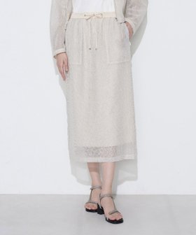 【コムサ/COMME CA】の【セットアップ対応】リネンシアーラッセル タイトスカート 大人の最旬トレンドファッション＆コーディネート founy(ファウニー) ファッション Fashion レディースファッション Fashion for Women セットアップ Matching Sets スカート・ミニ/ミディ/マキシ Skirts / Mini, Midi & Maxi Skirts サテン Satin, Glossy Fabric サマー Summer, Summer Style ストレート Straight, Straight Cut スリット Slit, Slit Detail セットアップ Set-Up, Coordinated Outfit タイトスカート Pencil Skirt, Tight Skirt ブルゾン Blouson, Bomber Jacket ポケット Pocket, Pocket Detail ラッセル Raschel, Raschel Lace リネン Linen, Linen Fabric エレガント 上品 Elegant |ID:prp329100004980004