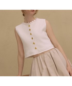 【エイミーイストワール/eimy istoire】のSIGN BUTTON CROCHET SET UP 大人の最旬トレンドファッション＆コーディネート founy(ファウニー) ファッション Fashion レディースファッション Fashion for Women エレガント 上品 Elegant かぎ針 Crochet クラシカル Classical, Vintage-Inspired クロシェ Crochet, Knitted Lace コンパクト Compact, Small Size 鹿の子 Piqué, Kanoko Fabric セットアップ Set-Up, Coordinated Outfit セパレート Separate, Two-Piece デニム Denim, Jeans Material フロント Front, Front Design ポケット Pocket, Pocket Detail ミニスカート Mini Skirt, Short Skirt 再入荷 Restock / Back in Stock |ID:prp329100004980035