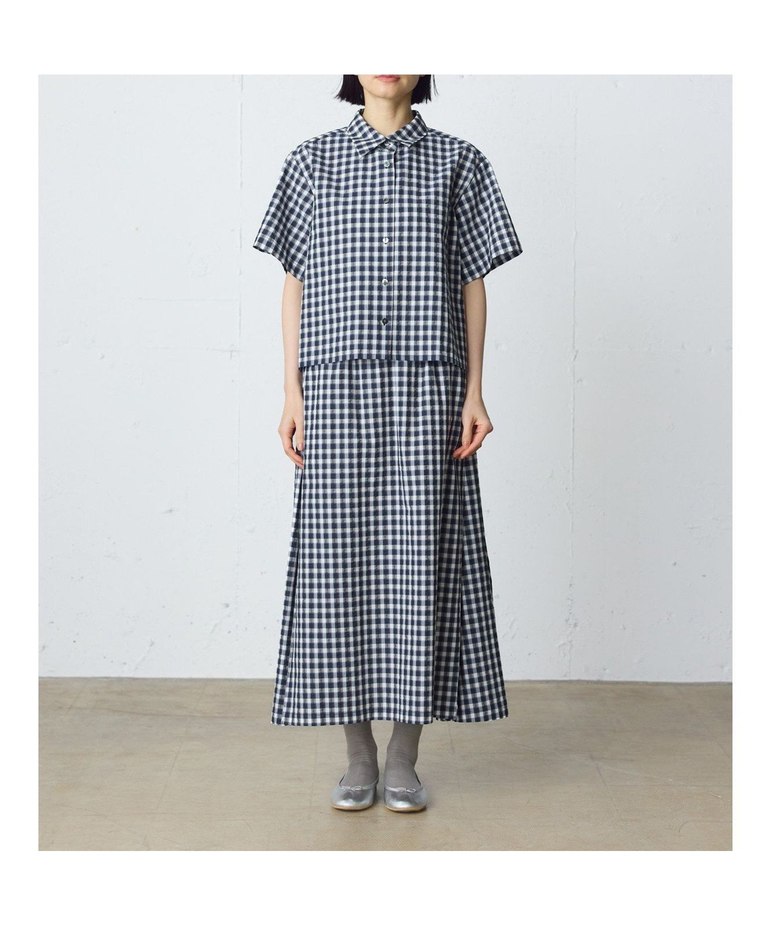 【マーコート/MARcourt】のMidiUmi シアサッカーチェックスカート 大人の最旬トレンドファッション＆コーディネート founy(ファウニー) 　ファッション　Fashion　レディースファッション　Fashion for Women　スカート　Skirts　サッカー　Seersucker, Summer Fabric　シンプル　Simple, Minimal　チェック　Check, Plaid, Tartan　フレア　Flare, Flared　ボックス　Boxy, Box Shape　ポケット　Pocket, Pocket Detail　ルーズ　Loose, Oversized　ロング　Long, Long-Length　ワイド　Wide, Wide Fit　 other-1|ID: prp329100004980042 ipo3291000000037316291
