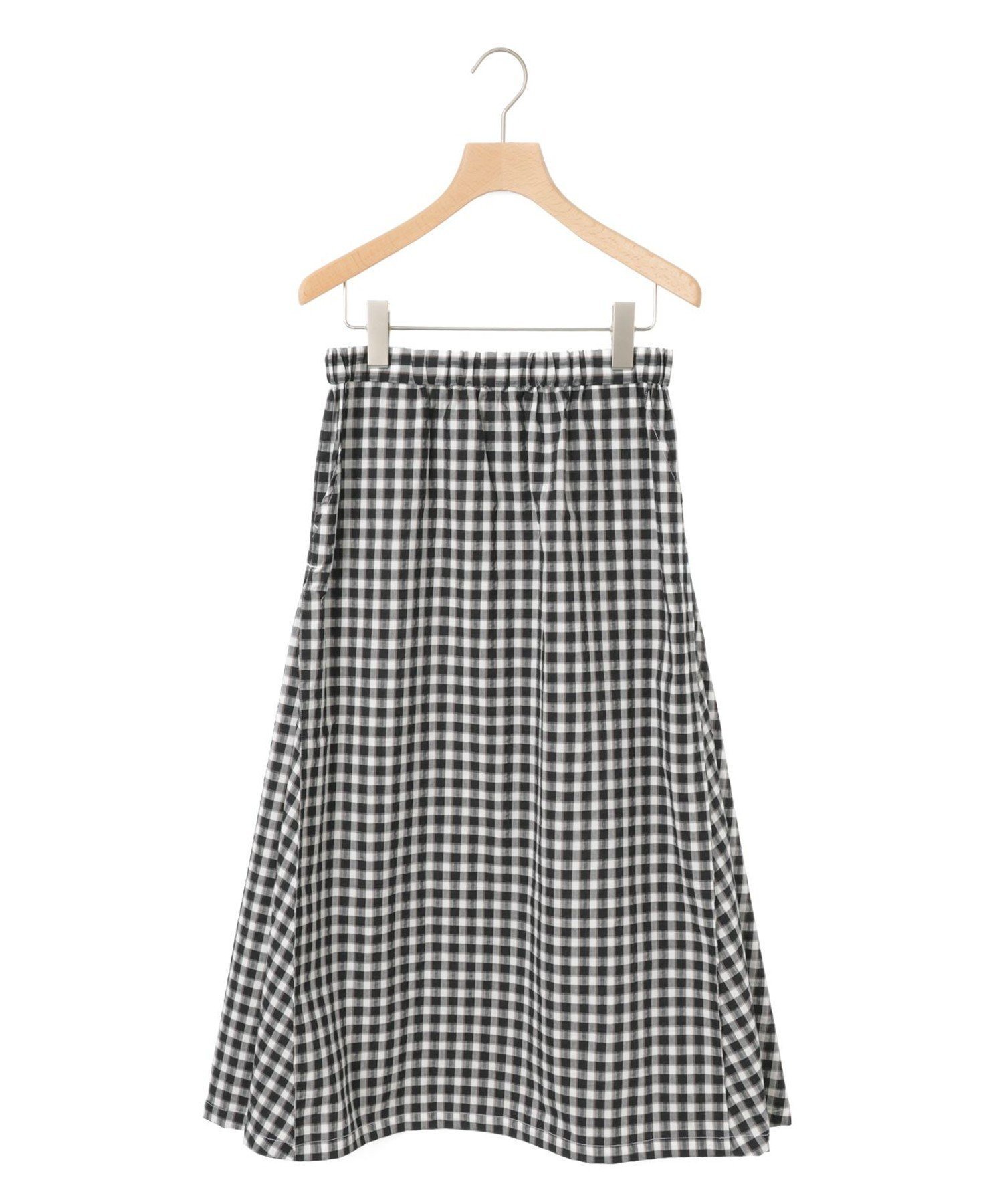 【マーコート/MARcourt】のMidiUmi シアサッカーチェックスカート インテリア・キッズ・メンズ・レディースファッション・服の通販 founy(ファウニー) 　ファッション　Fashion　レディースファッション　Fashion for Women　スカート　Skirts　サッカー　Seersucker, Summer Fabric　シンプル　Simple, Minimal　チェック　Check, Plaid, Tartan　フレア　Flare, Flared　ボックス　Boxy, Box Shape　ポケット　Pocket, Pocket Detail　ルーズ　Loose, Oversized　ロング　Long, Long-Length　ワイド　Wide, Wide Fit　ブラックチェック|ID: prp329100004980042 ipo3291000000037316293
